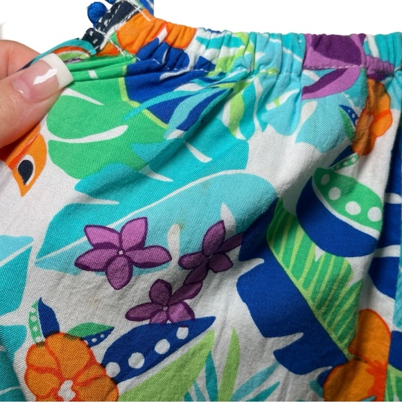 Land’s End Tropical Printed Colorful Toucan Halter Neck short Romper Size XL 16 - Picture 13 of 13